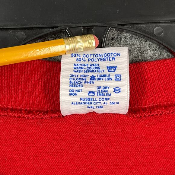 Vintage Single Stitch Shirt Mens‎ XL Jerzees USA made Red Blank Short-sleeve Tee - Picture 11 of 15